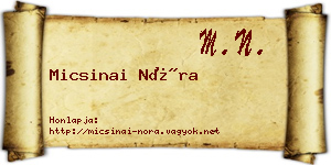 Micsinai Nóra névjegykártya